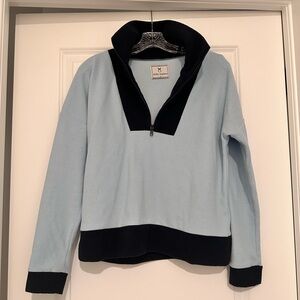 Dudley Stephens Heron Lane Pullover in Terry Fleece (Navy and Light Blue)